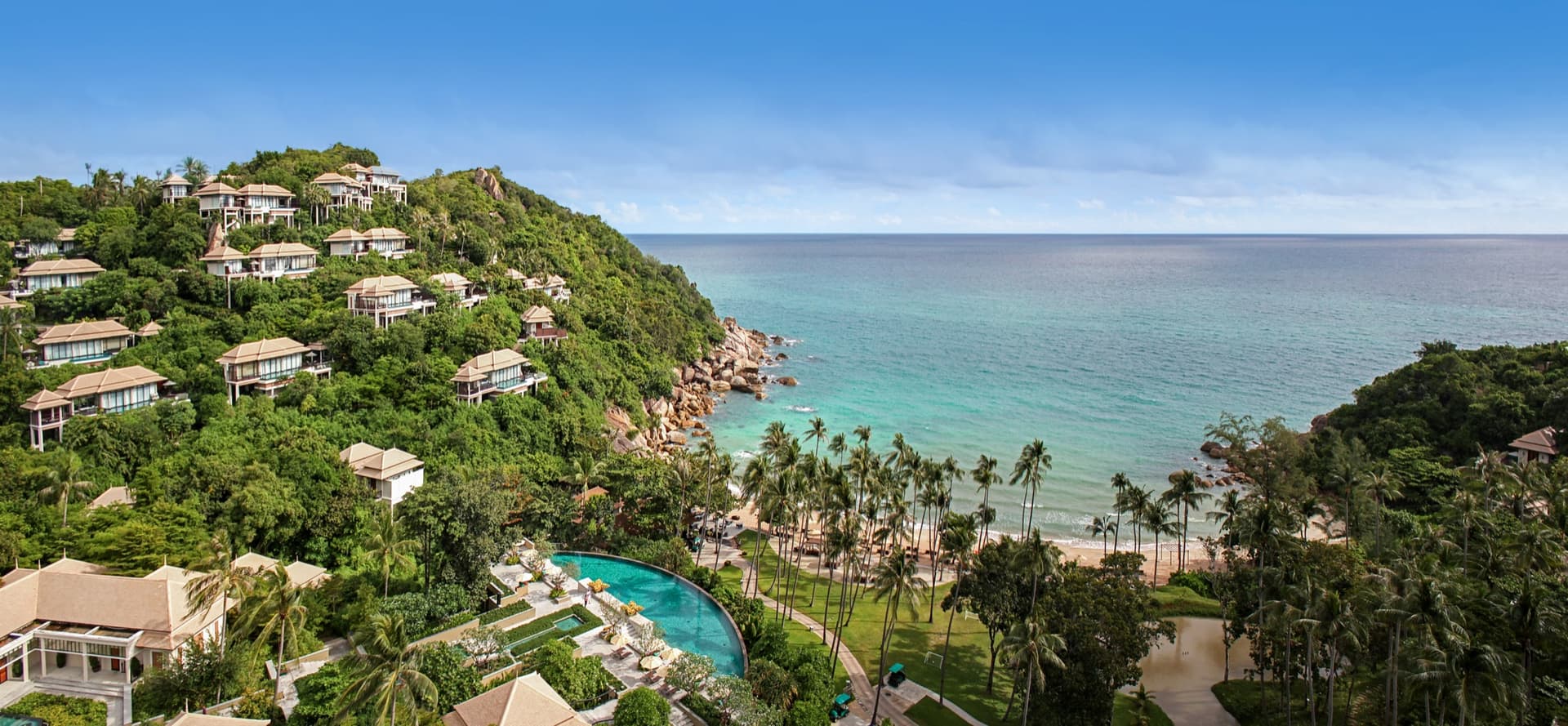 A bay on Koh Samui on the Gulf coast, which runs drier through the middle of the year.