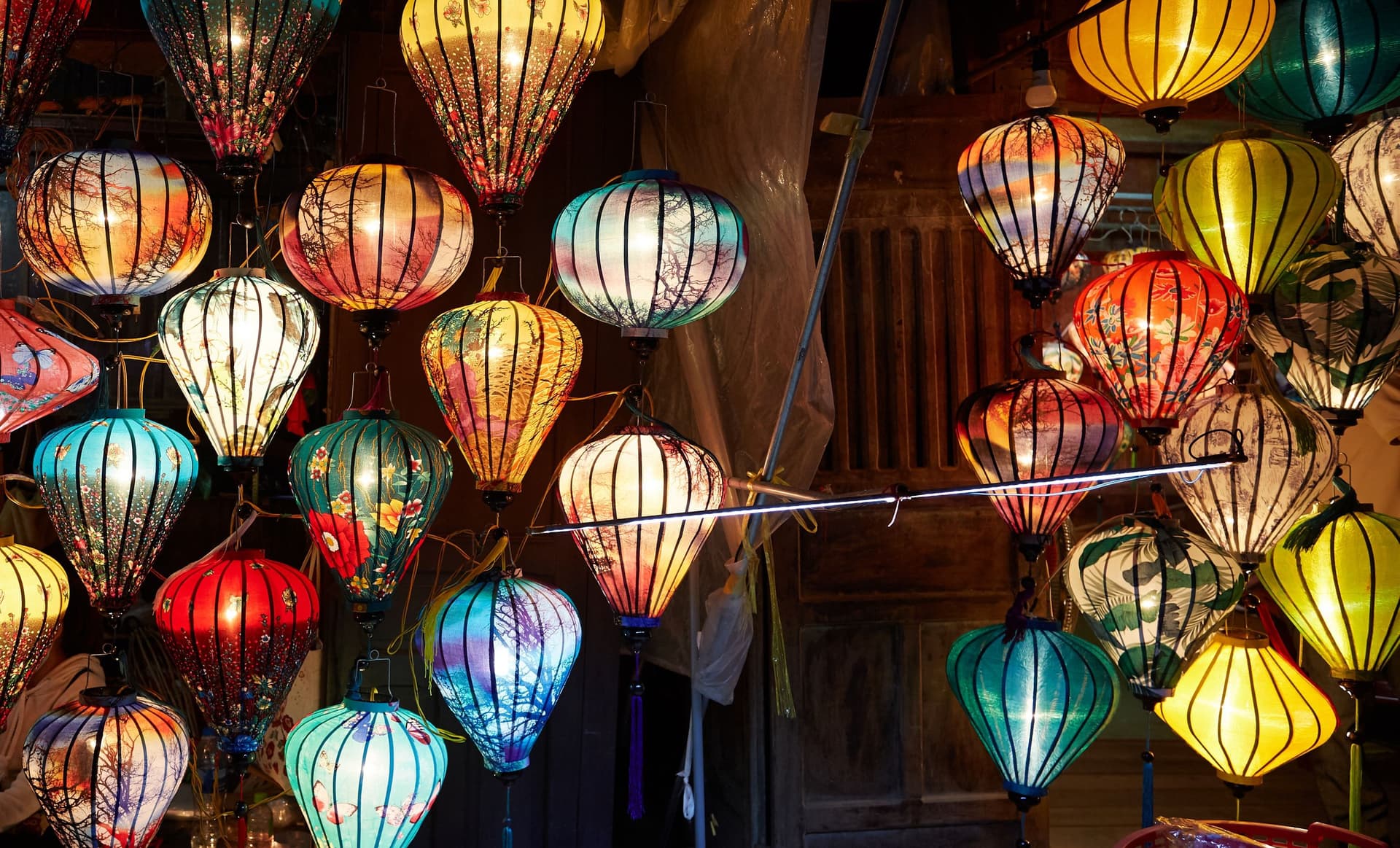 Lantern light in Hoi An's ancient town, best enjoyed inside the central dry season.