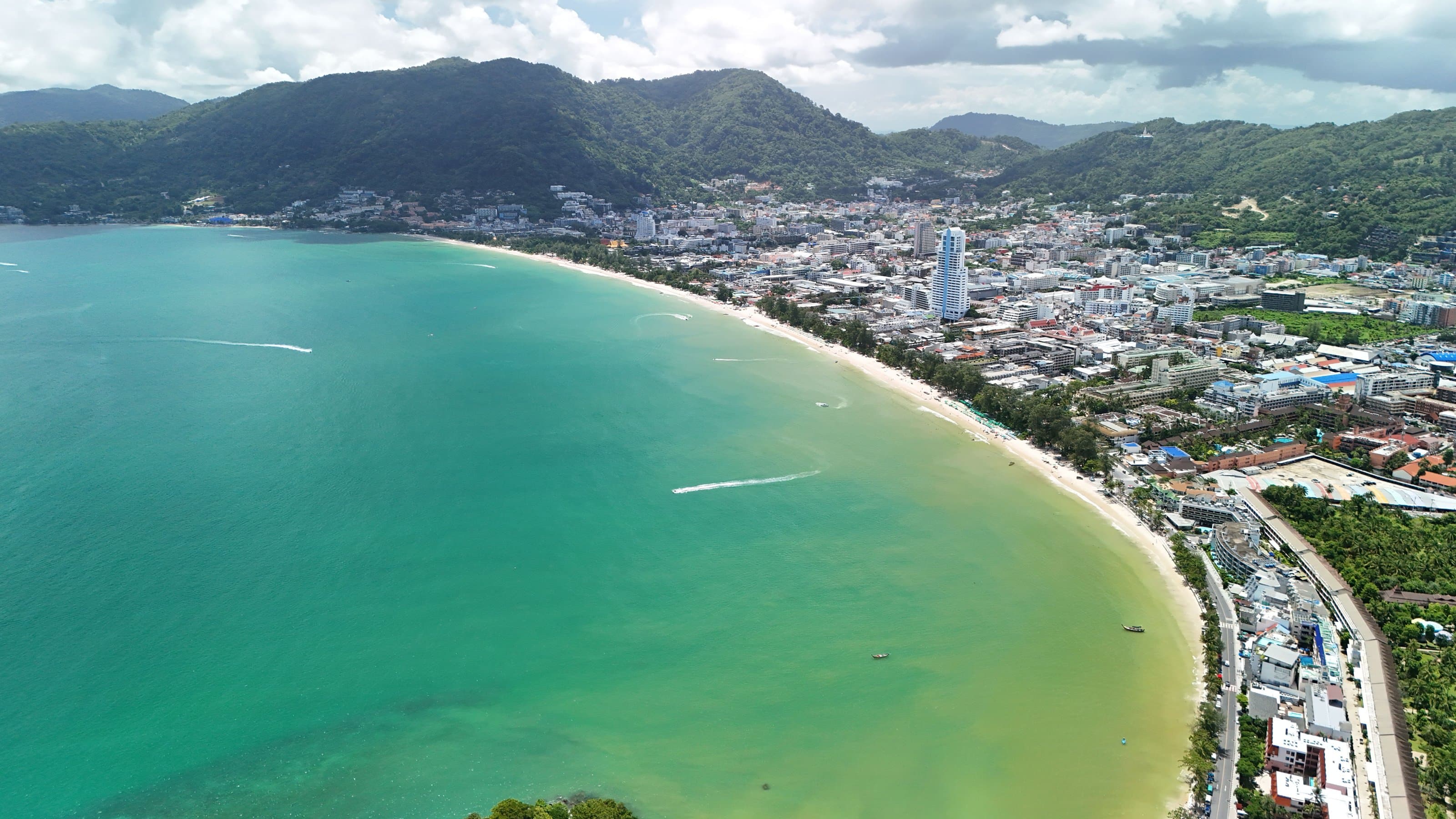 Patong Bay on the west coast of Phuket from the air